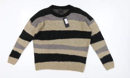 Mennace Unisex Striped Chunky Knit Jumper M