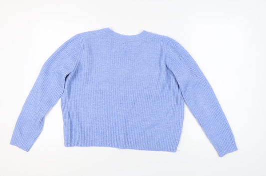 ASOS Design Women's Blue V-Neck Pullover Jumper, Size 10