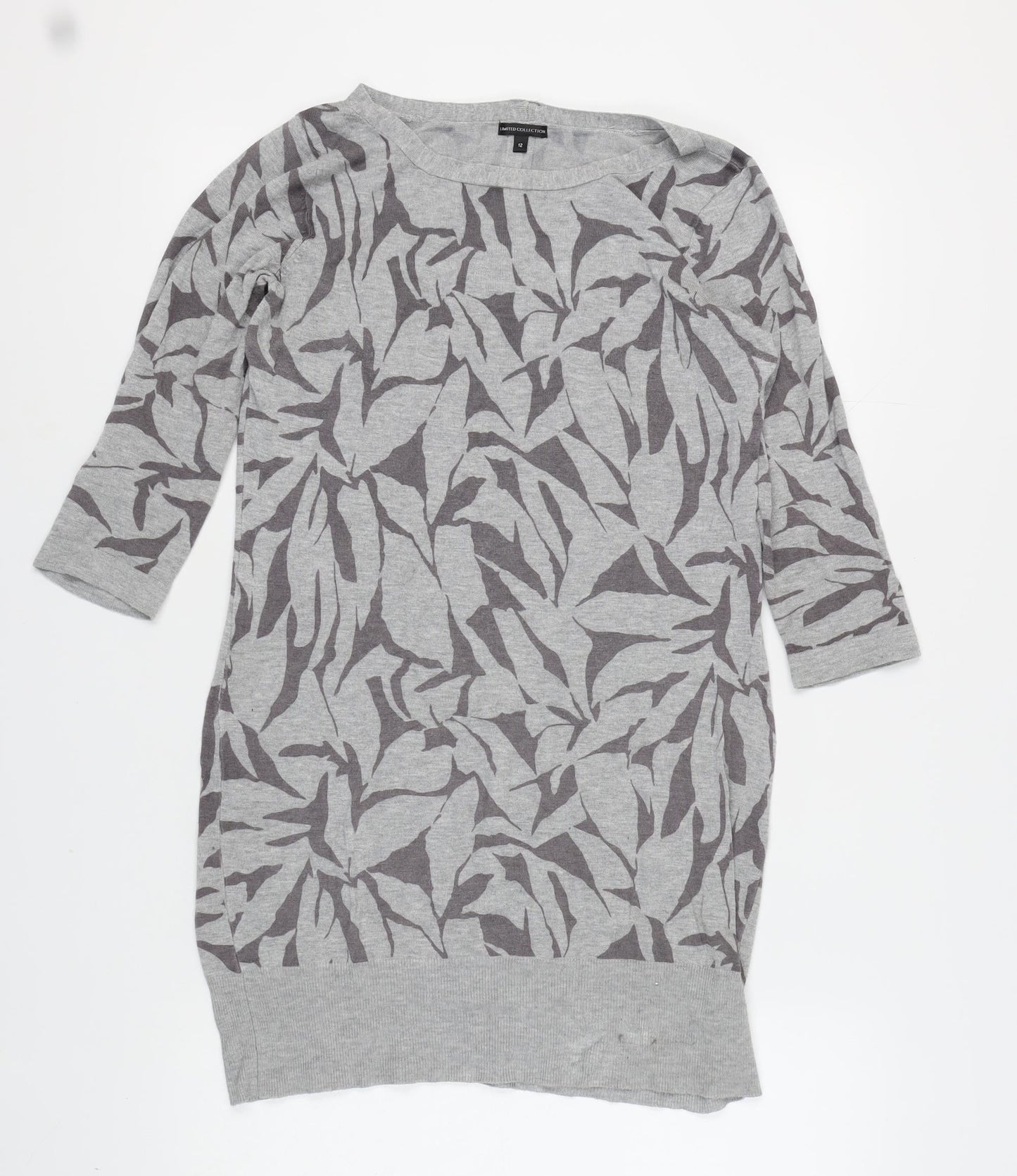 Marks and Spencer Women Grey 3/4 Sleeve Knit Dress