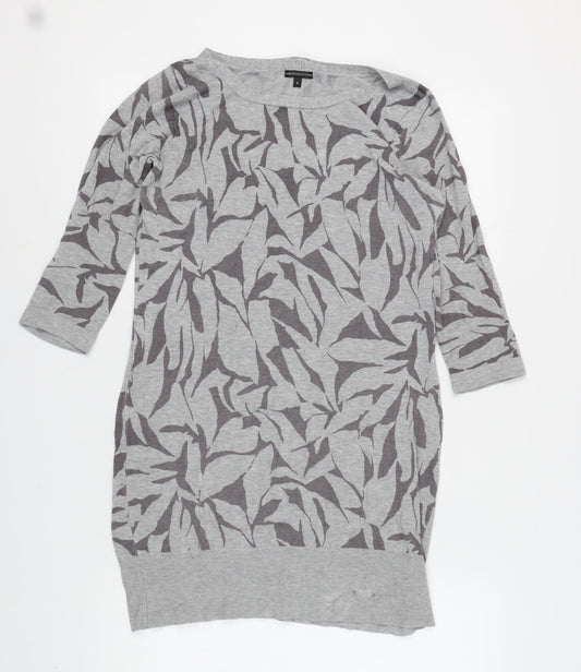 Marks and Spencer Women Grey 3/4 Sleeve Knit Dress