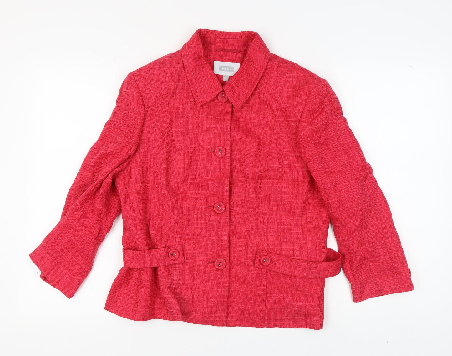 Next Women's Red Blazer Size 18 Bouclé 3/4 Sleeve