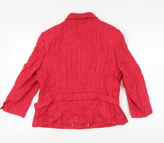 Next Women's Red Blazer Size 18 Bouclé 3/4 Sleeve