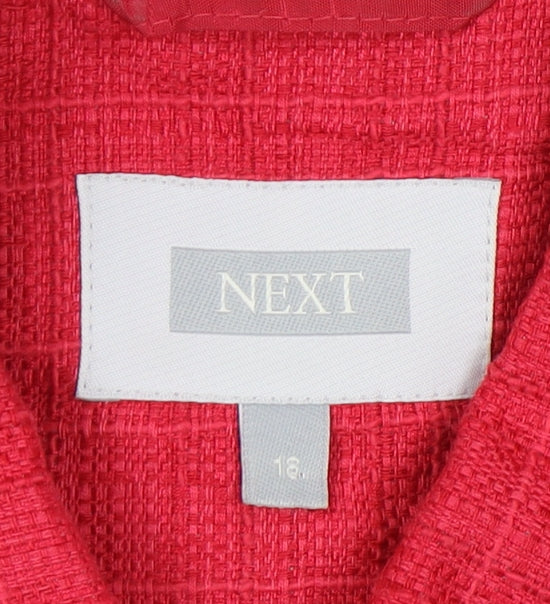 Next Women's Red Blazer Size 18 Bouclé 3/4 Sleeve
