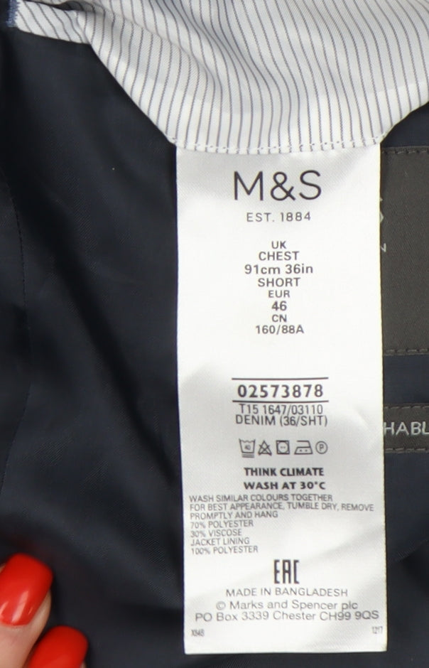 Mens UK Size 36 Marks and Spencer Regular Blue Suit Jacket
