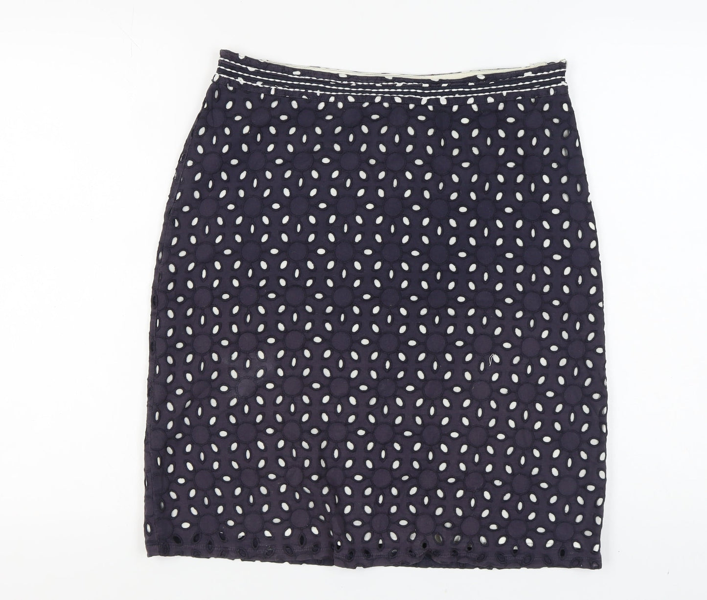 Marks and Spencer Women's Blue Cotton Skirt Size 10