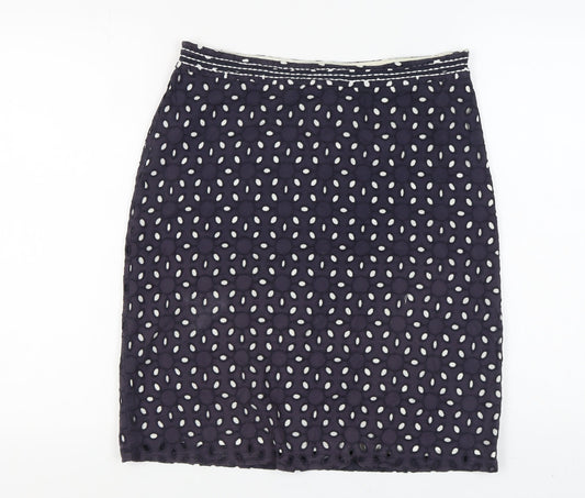 Marks and Spencer Women's Blue Cotton Skirt Size 10