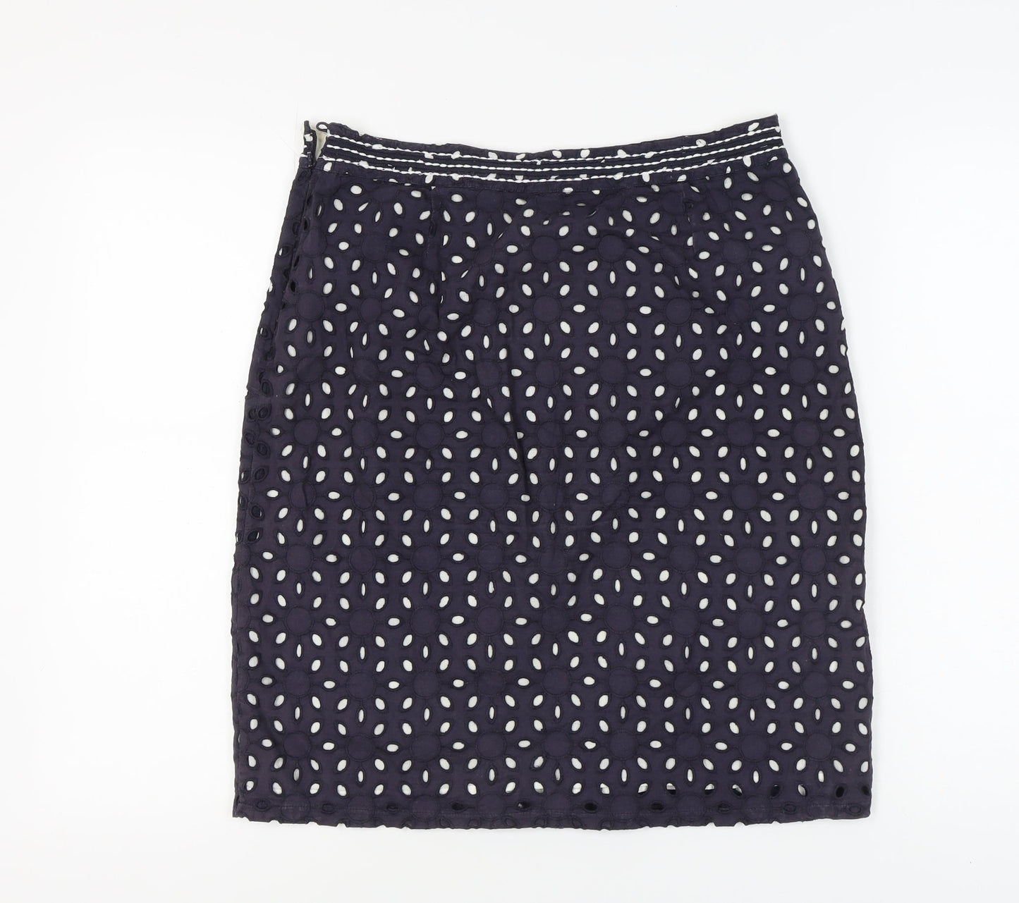 Marks and Spencer Women's Blue Cotton Skirt Size 10