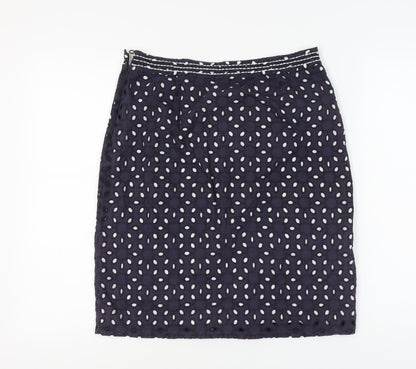 Marks and Spencer Women's Blue Cotton Skirt Size 10