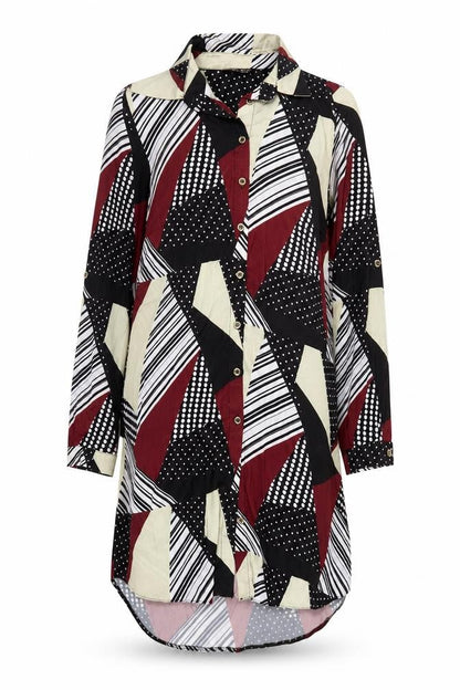 Select Women's Geometric Shirt Dress UK 12 Multicoloured