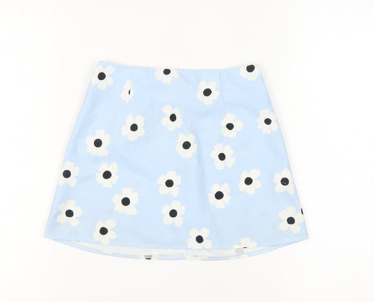 Princess Polly Women's Blue Floral Skirt Size 4