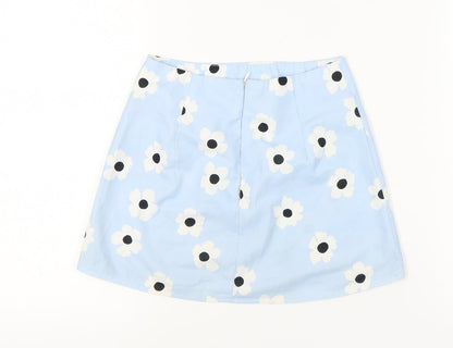 Princess Polly Women's Blue Floral Skirt Size 4