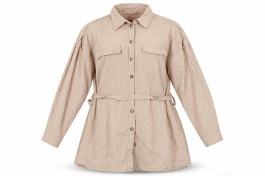 Womens UK Size 12 I SAW IT FIRST Beige Basic Button-Up