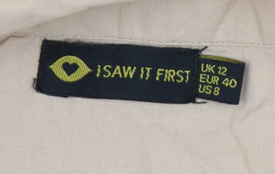 I Saw It First Women's Beige Button-Up Shirt, UK 12