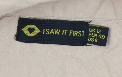 I Saw It First Women's Beige Button-Up Shirt, UK 12
