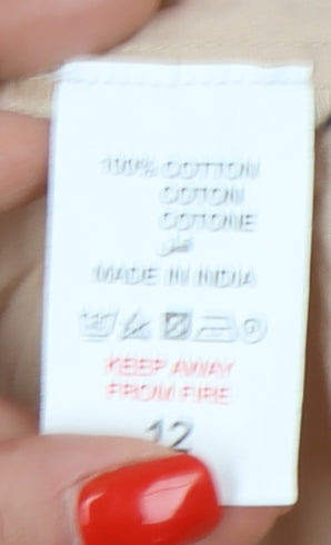 I Saw It First Women's Beige Button-Up Shirt, UK 12