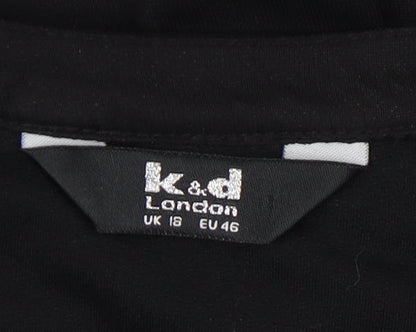 Womens UK Size 18 k&d London Black Basic Blouse