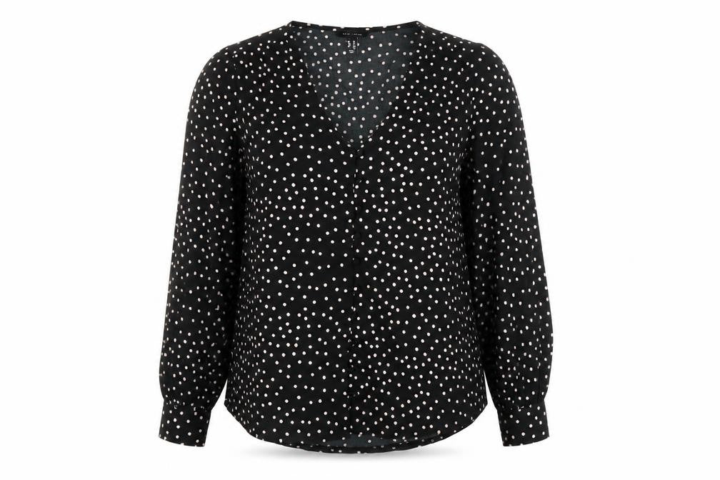 Womens UK Size 14 New Look Black Basic Blouse