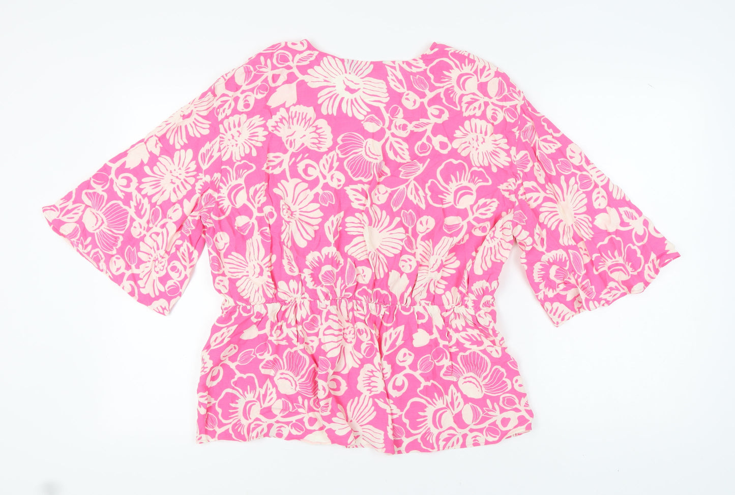 Womens UK Size 18 Marks and Spencer Pink Wrap Blouse