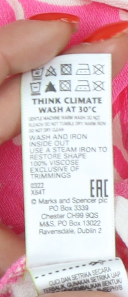 Womens UK Size 18 Marks and Spencer Pink Wrap Blouse