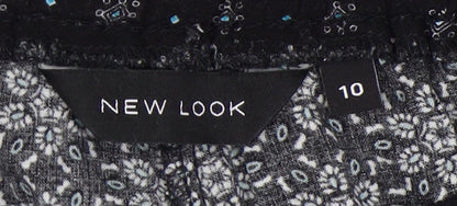 New Look Women's Black Floral Jogger Trousers Size 10