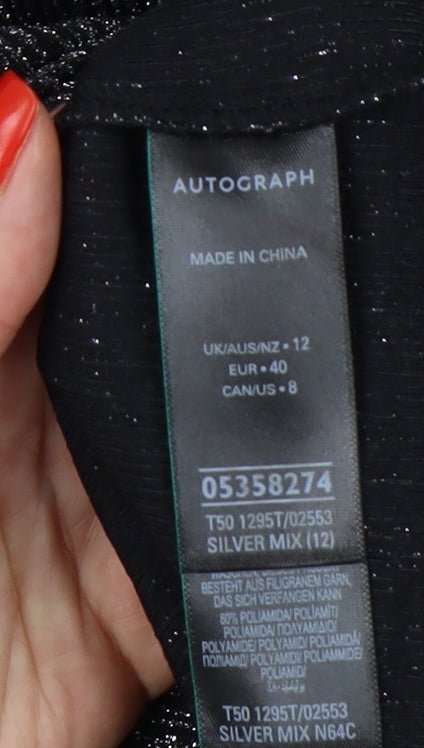Womens UK Size 12 Marks and Spencer Silver Basic Blouse
