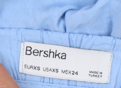 Bershka Women's Blue Jumpsuit 2XS - Casual Wide-Leg