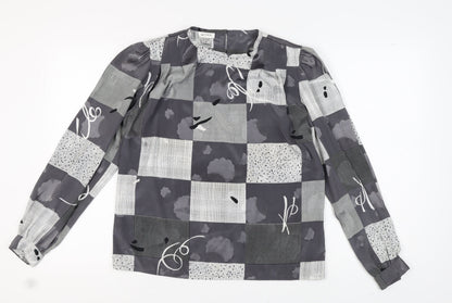 Womens UK Size 10 Nicola Grey Basic Blouse