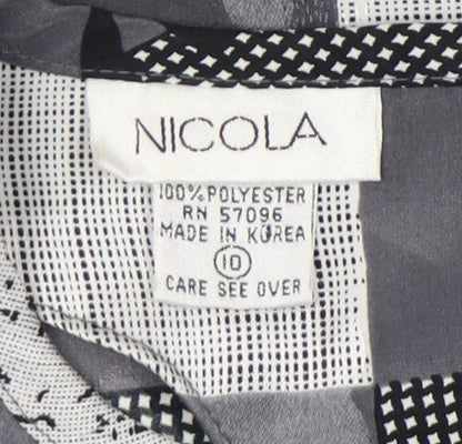 Womens UK Size 10 Nicola Grey Basic Blouse