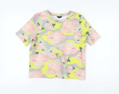 Womens UK Size 10 Topshop Multicoloured Basic T-Shirt