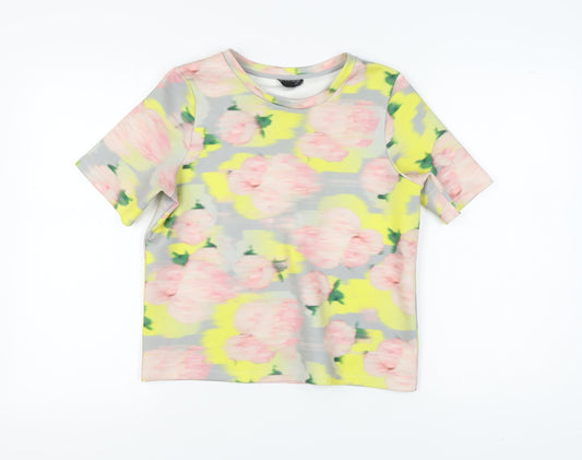 Womens UK Size 10 Topshop Multicoloured Basic T-Shirt