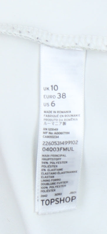 Womens UK Size 10 Topshop Multicoloured Basic T-Shirt