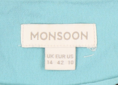 Monsoon Women's Blue Black A-Line Dress Size 14