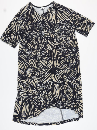 Kin Women's Black Floral Shift Dress Size S