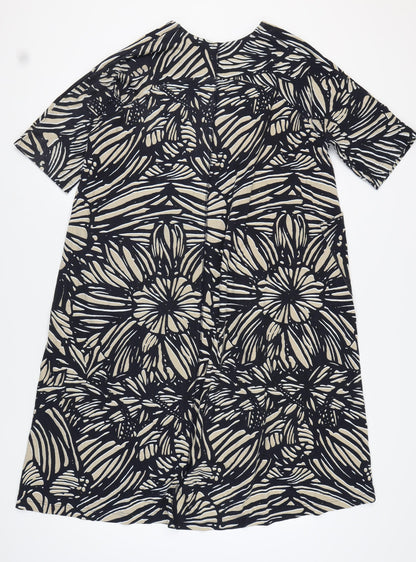 Kin Women's Black Floral Shift Dress Size S