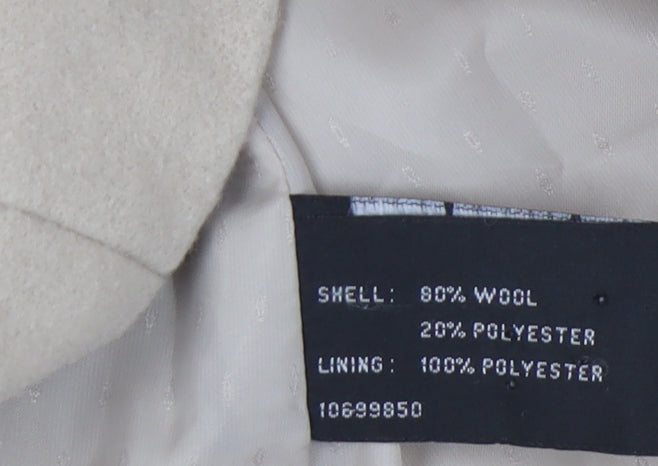 Klass Women’s Beige Wool Blend Mid-Length Coat - Size 14