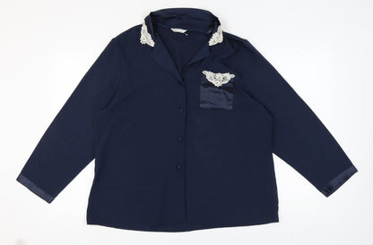 Marks and Spencer Women's Blue Pyjama Top Size 16-18