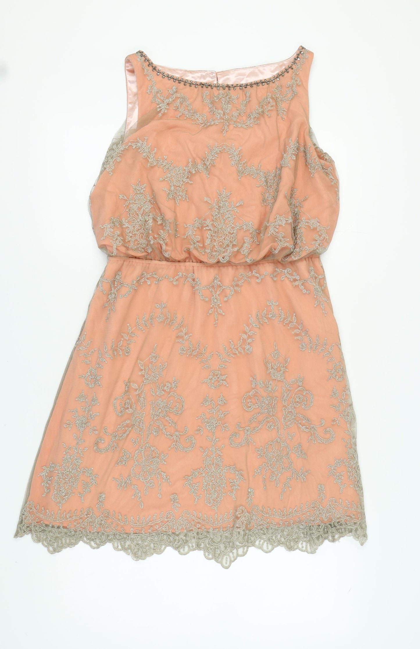 Monsoon Women's Pink Sleeveless Blouson Dress Size 14