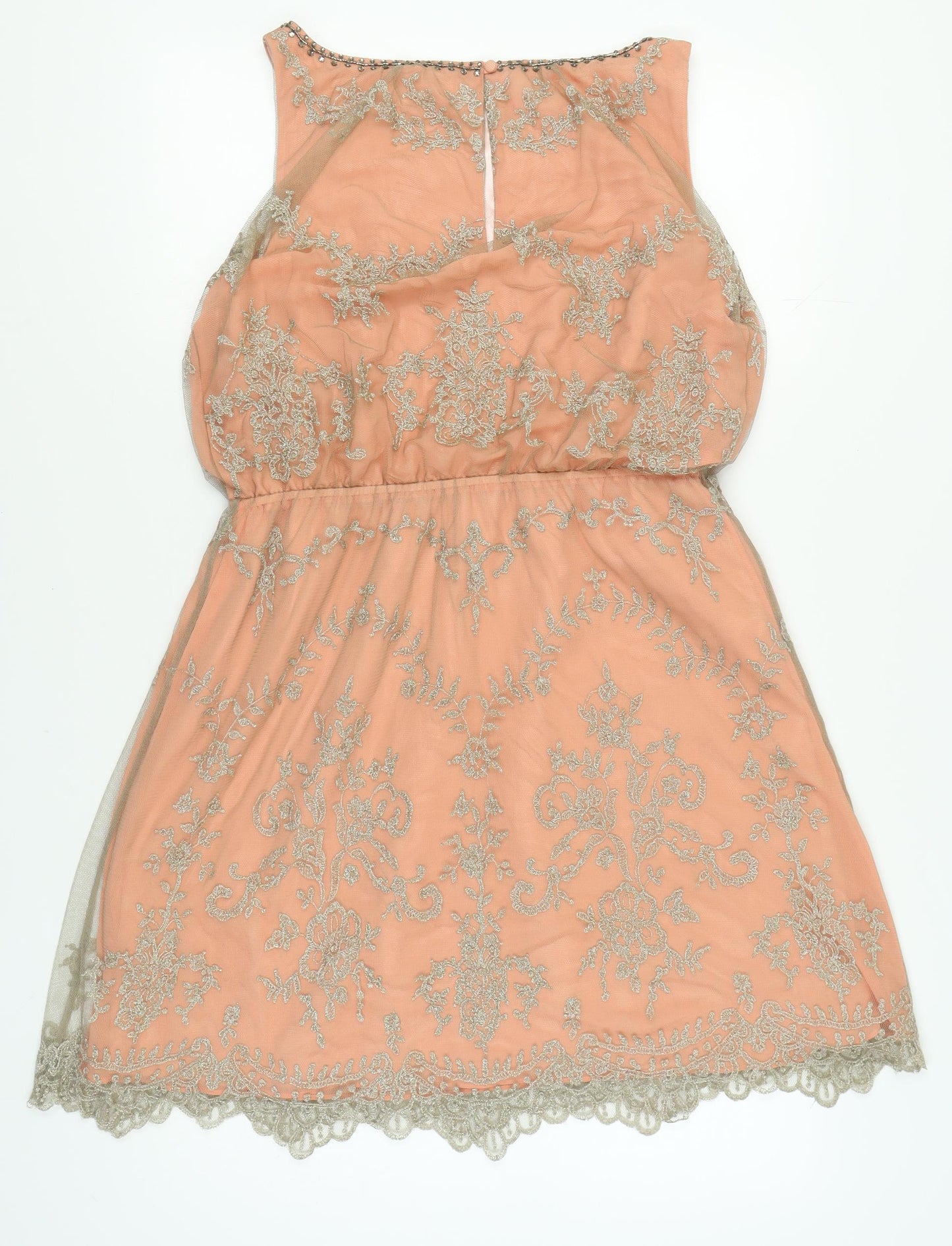 Monsoon Women's Pink Sleeveless Blouson Dress Size 14