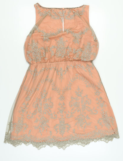 Monsoon Women's Pink Sleeveless Blouson Dress Size 14