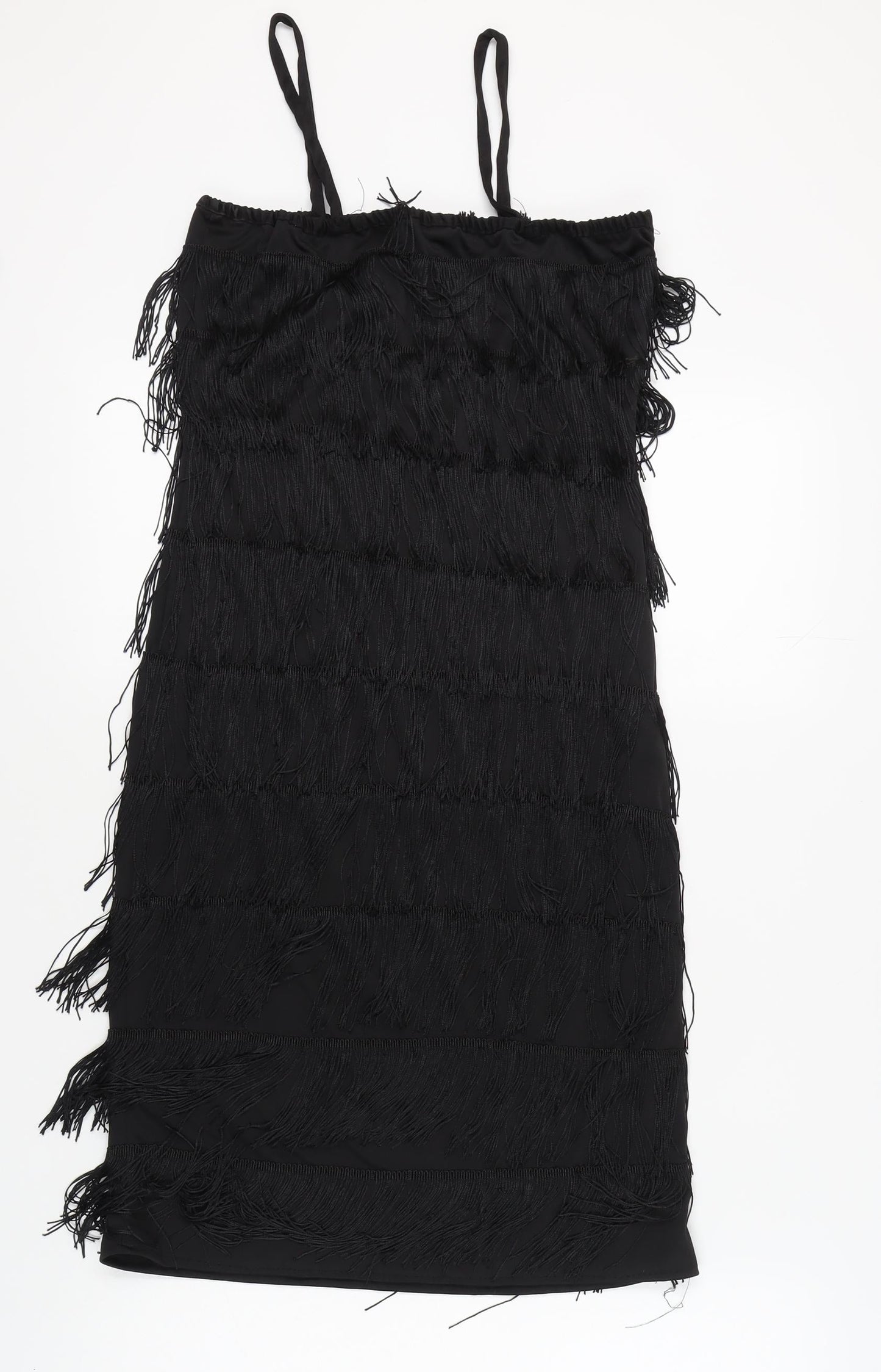 Smiffys Women's Black Fringe Fancy Dress Party Dress Size S