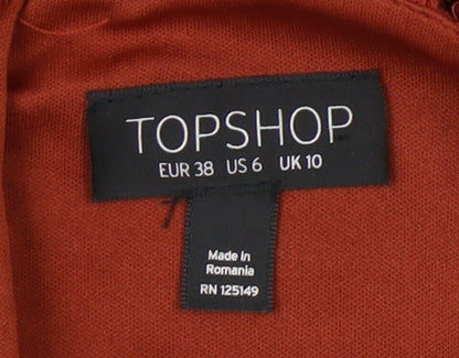 Topshop Women's Red Bodycon Dress Size 10
