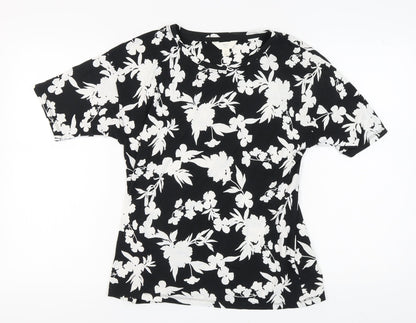 Womens UK Size M Marks and Spencer Black Basic T-Shirt