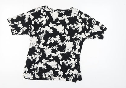 Womens UK Size M Marks and Spencer Black Basic T-Shirt