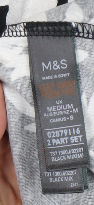 Womens UK Size M Marks and Spencer Black Basic T-Shirt