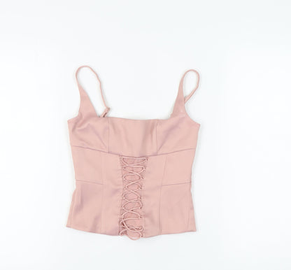 Womens UK Size 4 Oh Polly Pink Camisole Blouse