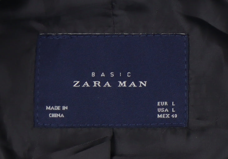 Zara Man Black Basic Men's Jacket L Regular Fit