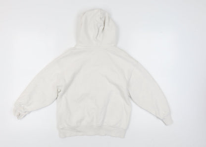 Zara Girls White Hoodie, Graphic Print, Size 9-10 Years