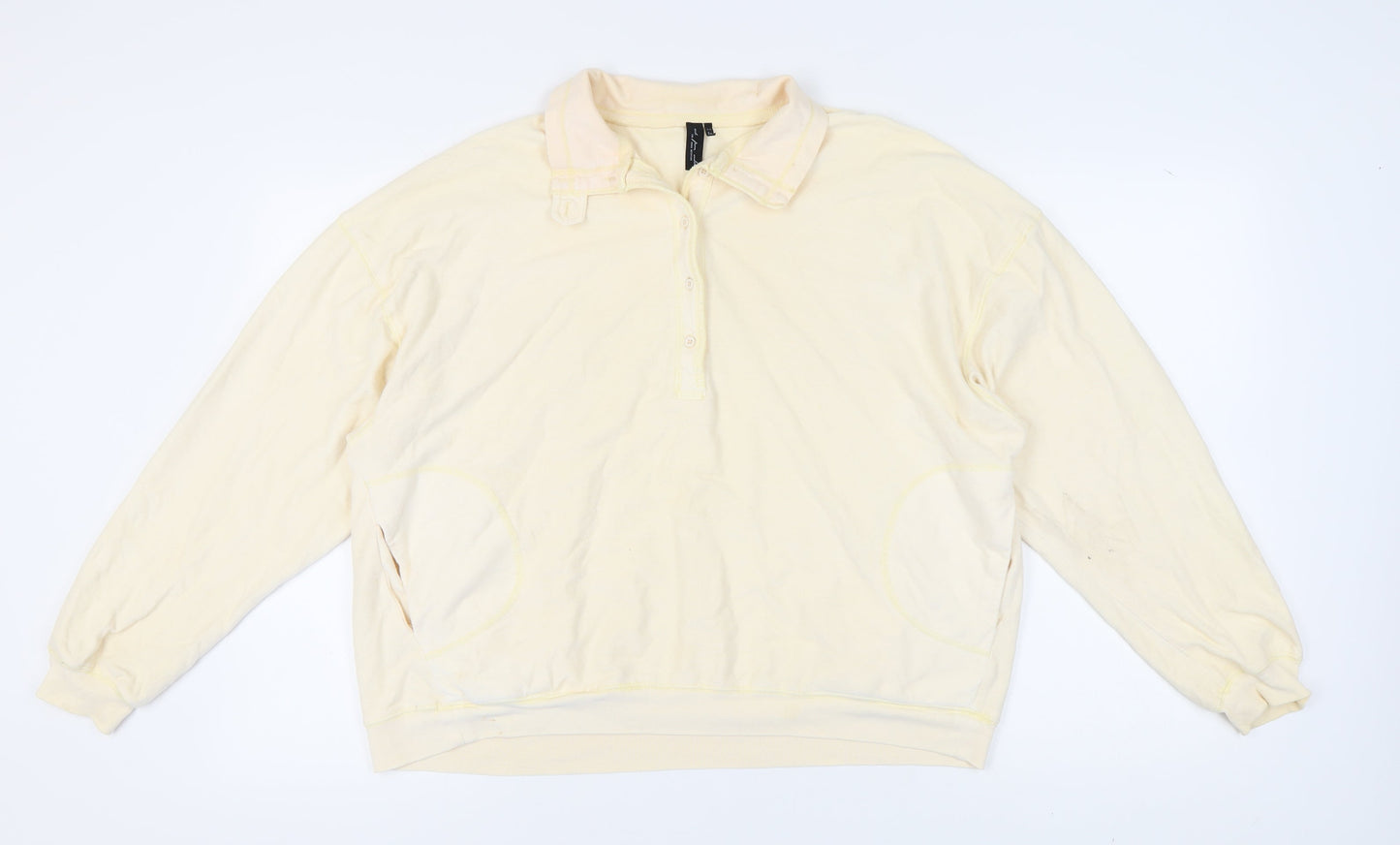 Urban Outfitters Women's Ivory Henley Sweatshirt S
