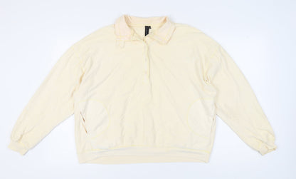 Urban Outfitters Women's Ivory Henley Sweatshirt S