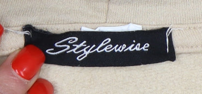 Stylewise Women's Beige Pullover Hoodie, Large